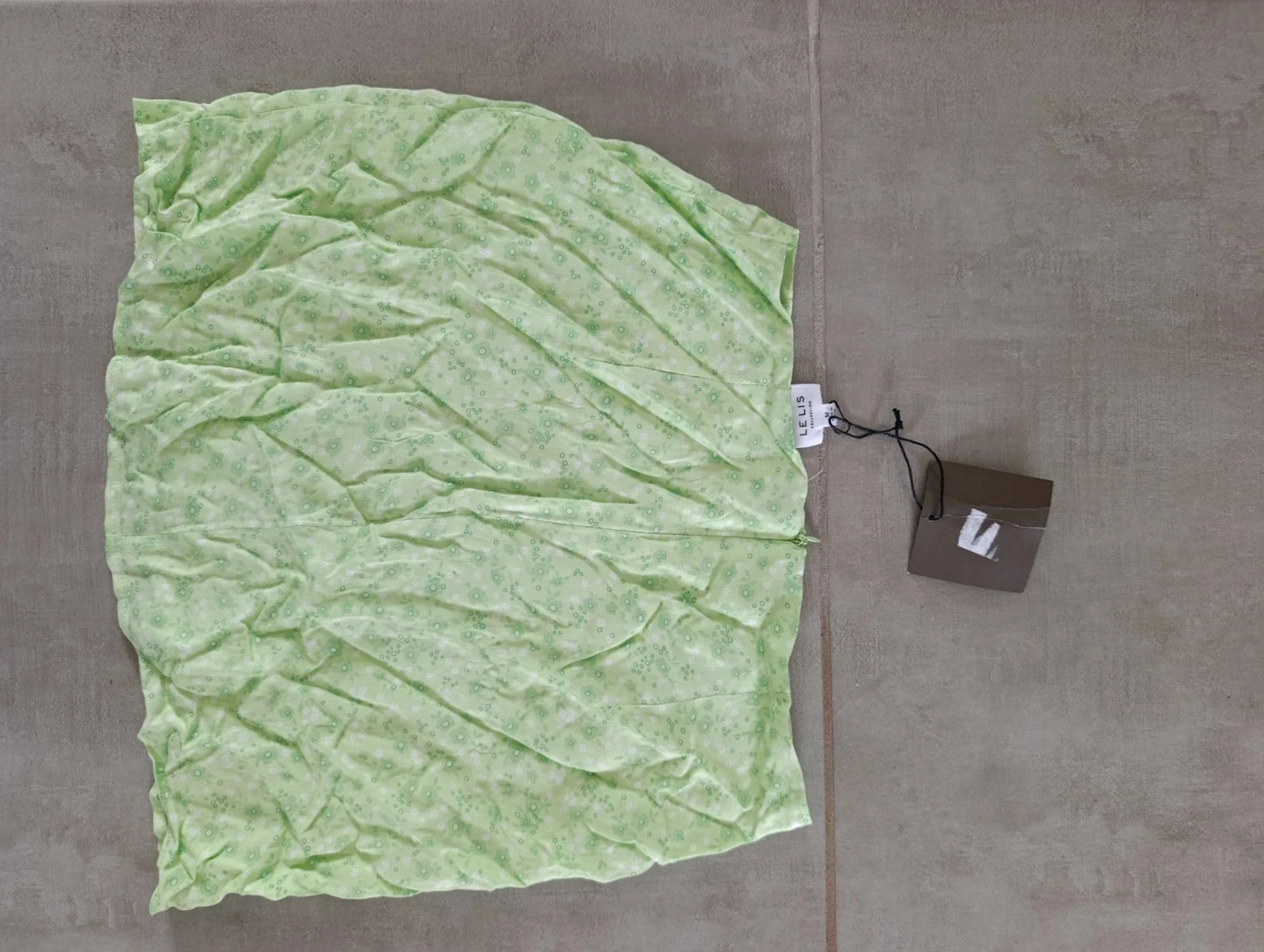 Saia curta LE LIS Collection verde com estampa floral Tamanho M nova com etiqueta – photo 5